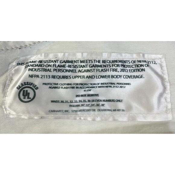 Carhartt FR Pants 100791 Men's 38x29 Flame Resistant Washed Duck Brown CAT 2 - Picture 10 of 11